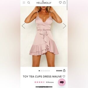 Hello Molly Toy Tea Cups Dress Mauve